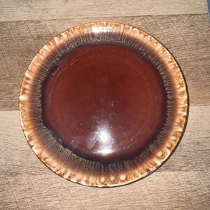 7 Hull USA Salad Plates 7" Brown Drip Ovenproof Appetizer Dessert Pottery Dish